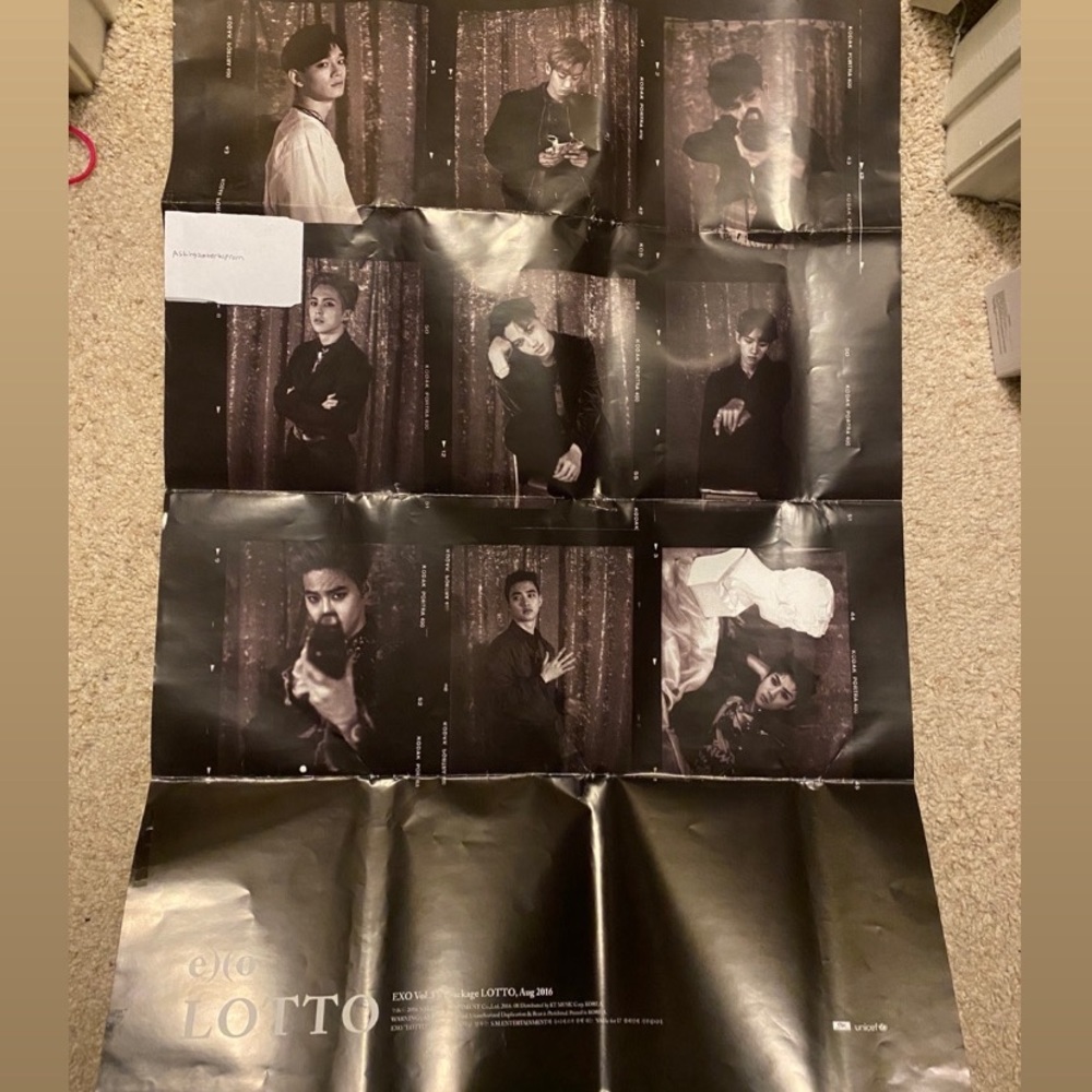 K-Pop EXO Lotto Folded Poster